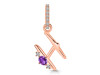 Amethyst & White Topaz Alphabet H Pendant AMT-RDA-34.