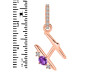 Amethyst & White Topaz Alphabet H Pendant AMT-RDA-34.