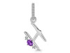Amethyst & White Topaz Alphabet H Pendant AMT-RDA-34.