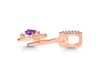 Amethyst & White Topaz Alphabet H Pendant AMT-RDA-34.