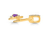Amethyst & White Topaz Alphabet H Pendant AMT-RDA-34.