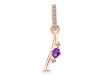 Amethyst & White Topaz Alphabet I Pendant AMT-RDA-35.