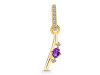 Amethyst & White Topaz Alphabet I Pendant AMT-RDA-35.