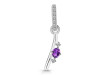 Amethyst & White Topaz Alphabet I Pendant AMT-RDA-35.