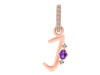 Amethyst & White Topaz Alphabet J Pendant AMT-RDA-36.
