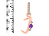 Amethyst & White Topaz Alphabet J Pendant AMT-RDA-36.