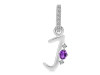 Amethyst & White Topaz Alphabet J Pendant AMT-RDA-36.