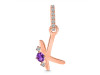 Amethyst & White Topaz Alphabet K Pendant AMT-RDA-37.
