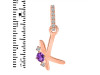 Amethyst & White Topaz Alphabet K Pendant AMT-RDA-37.
