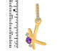 Amethyst & White Topaz Alphabet K Pendant AMT-RDA-37.