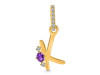 Amethyst & White Topaz Alphabet K Pendant AMT-RDA-37.