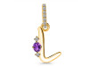 Amethyst & White Topaz Alphabet L Pendant AMT-RDA-38.