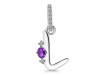 Amethyst & White Topaz Alphabet L Pendant AMT-RDA-38.