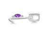 Amethyst & White Topaz Alphabet L Pendant AMT-RDA-38.