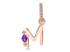 Amethyst & White Topaz Alphabet M Pendant AMT-RDA-39.