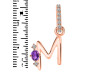 Amethyst & White Topaz Alphabet M Pendant AMT-RDA-39.