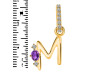 Amethyst & White Topaz Alphabet M Pendant AMT-RDA-39.