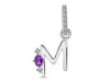 Amethyst & White Topaz Alphabet M Pendant AMT-RDA-39.