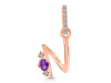 Amethyst & White Topaz Alphabet N Pendant AMT-RDA-40.
