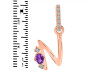 Amethyst & White Topaz Alphabet N Pendant AMT-RDA-40.
