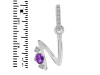 Amethyst & White Topaz Alphabet N Pendant AMT-RDA-40.
