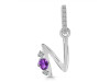 Amethyst & White Topaz Alphabet N Pendant AMT-RDA-40.