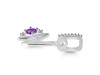 Amethyst & White Topaz Alphabet N Pendant AMT-RDA-40.