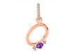 Amethyst & White Topaz Alphabet O Pendant AMT-RDA-41.