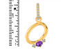Amethyst & White Topaz Alphabet O Pendant AMT-RDA-41.