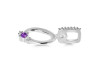 Amethyst & White Topaz Alphabet O Pendant AMT-RDA-41.