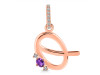Amethyst & White Topaz Alphabet Q Pendant AMT-RDA-43.