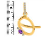 Amethyst & White Topaz Alphabet Q Pendant AMT-RDA-43.