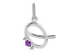 Amethyst & White Topaz Alphabet Q Pendant AMT-RDA-43.