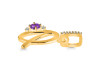 Amethyst & White Topaz Alphabet Q Pendant AMT-RDA-43.