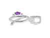 Amethyst & White Topaz Alphabet Q Pendant AMT-RDA-43.
