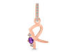 Amethyst & White Topaz Alphabet R Pendant AMT-RDA-44.