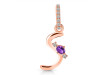 Amethyst & White Topaz Alphabet S Pendant AMT-RDA-45.