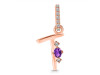 Amethyst & White Topaz Alphabet T Pendant AMT-RDA-46.