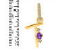 Amethyst & White Topaz Alphabet T Pendant AMT-RDA-46.