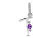 Amethyst & White Topaz Alphabet T Pendant AMT-RDA-46.