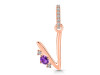 Amethyst & White Topaz Alphabet V Pendant AMT-RDA-48.