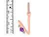Amethyst & White Topaz Alphabet V Pendant AMT-RDA-48.