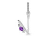 Amethyst & White Topaz Alphabet V Pendant AMT-RDA-48.
