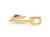 Amethyst & White Topaz Alphabet V Pendant AMT-RDA-48.