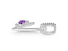 Amethyst & White Topaz Alphabet V Pendant AMT-RDA-48.