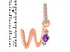 Amethyst & White Topaz Alphabet W Pendant AMT-RDA-49.