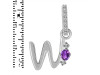 Amethyst & White Topaz Alphabet W Pendant AMT-RDA-49.