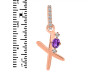 Amethyst & White Topaz Alphabet X Pendant AMT-RDA-50.