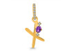 Amethyst & White Topaz Alphabet X Pendant AMT-RDA-50.