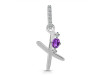Amethyst & White Topaz Alphabet X Pendant AMT-RDA-50.